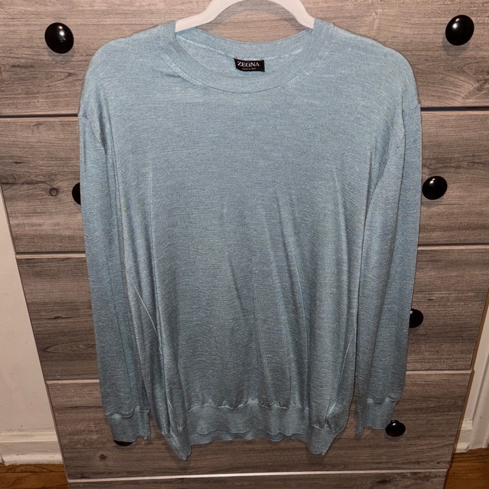 Ermenegildo Men Zegna Light Blue Crewneck Sweater